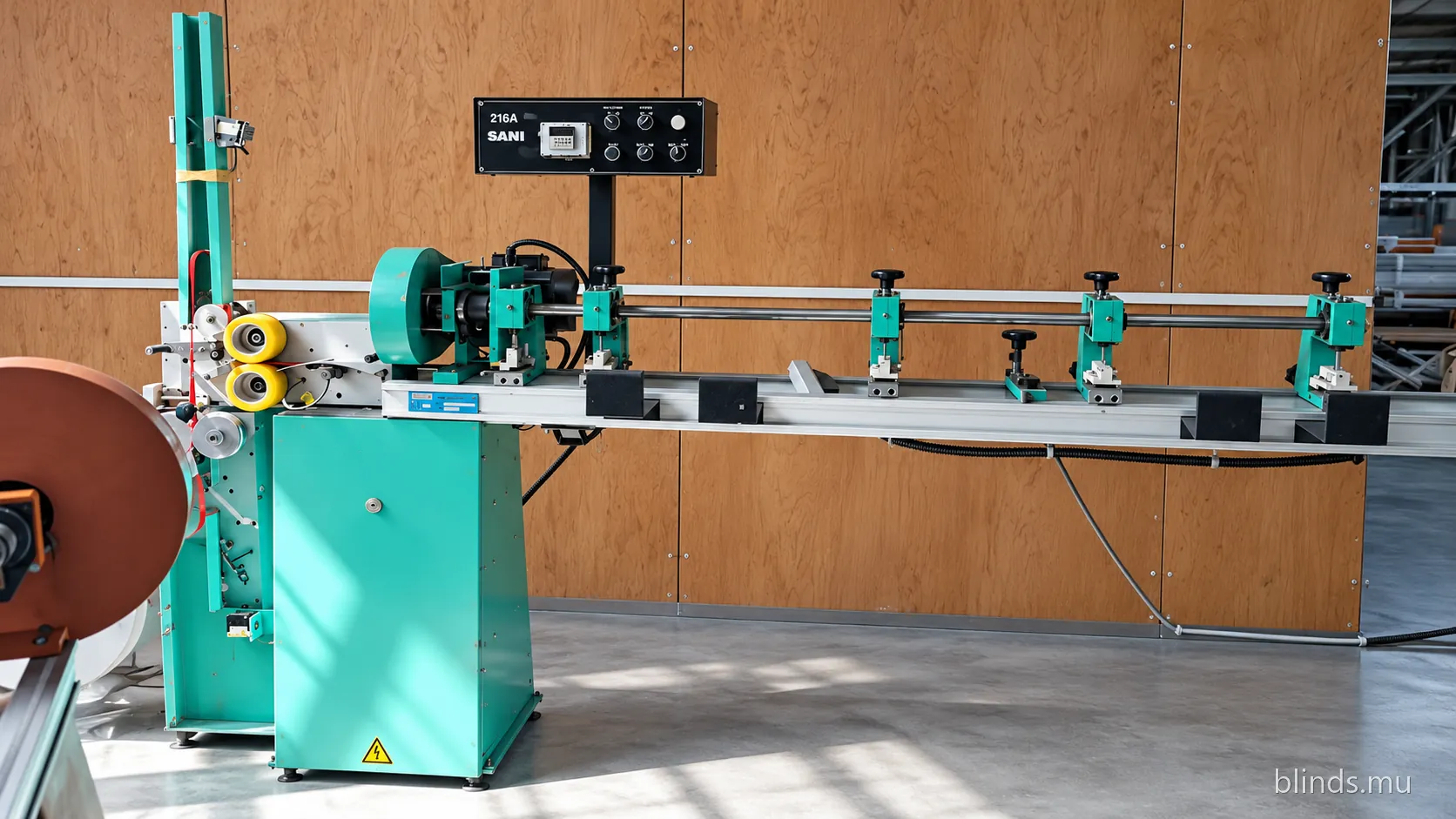 A cutting and forming machine on the workshop floor
