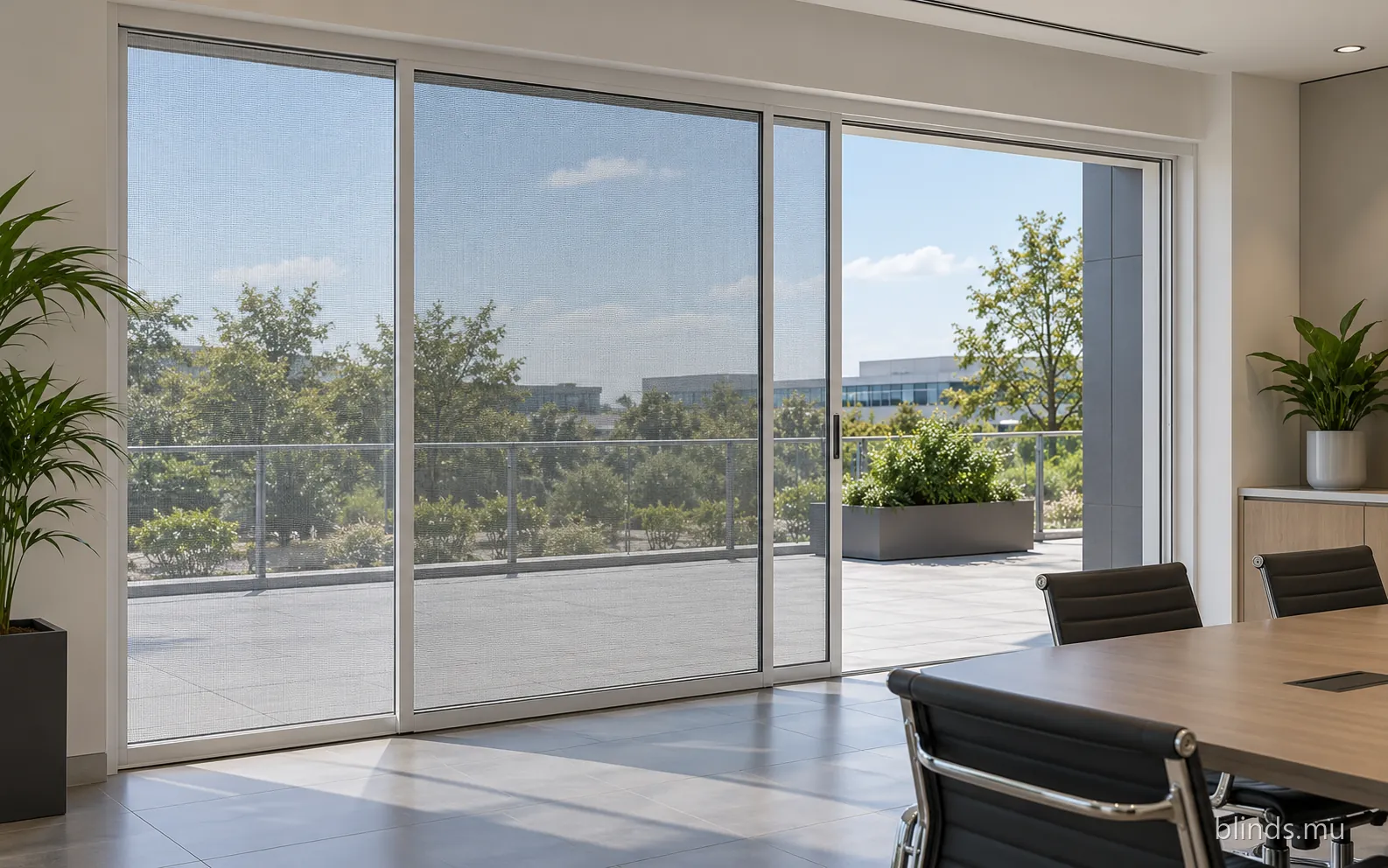 Sliding insect screen on a living room door