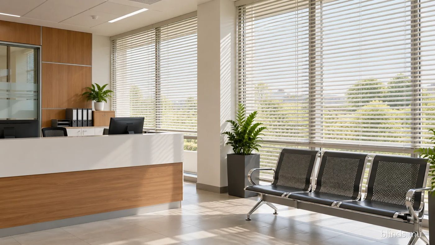Reception area with aluminium blinds